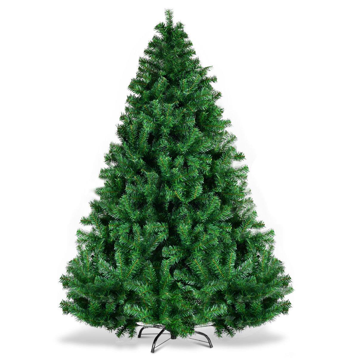 Alt View 11. Costway - 6FT PVC Christmas Tree 1000 Tips Hinged Solid Metal Legs - Green.