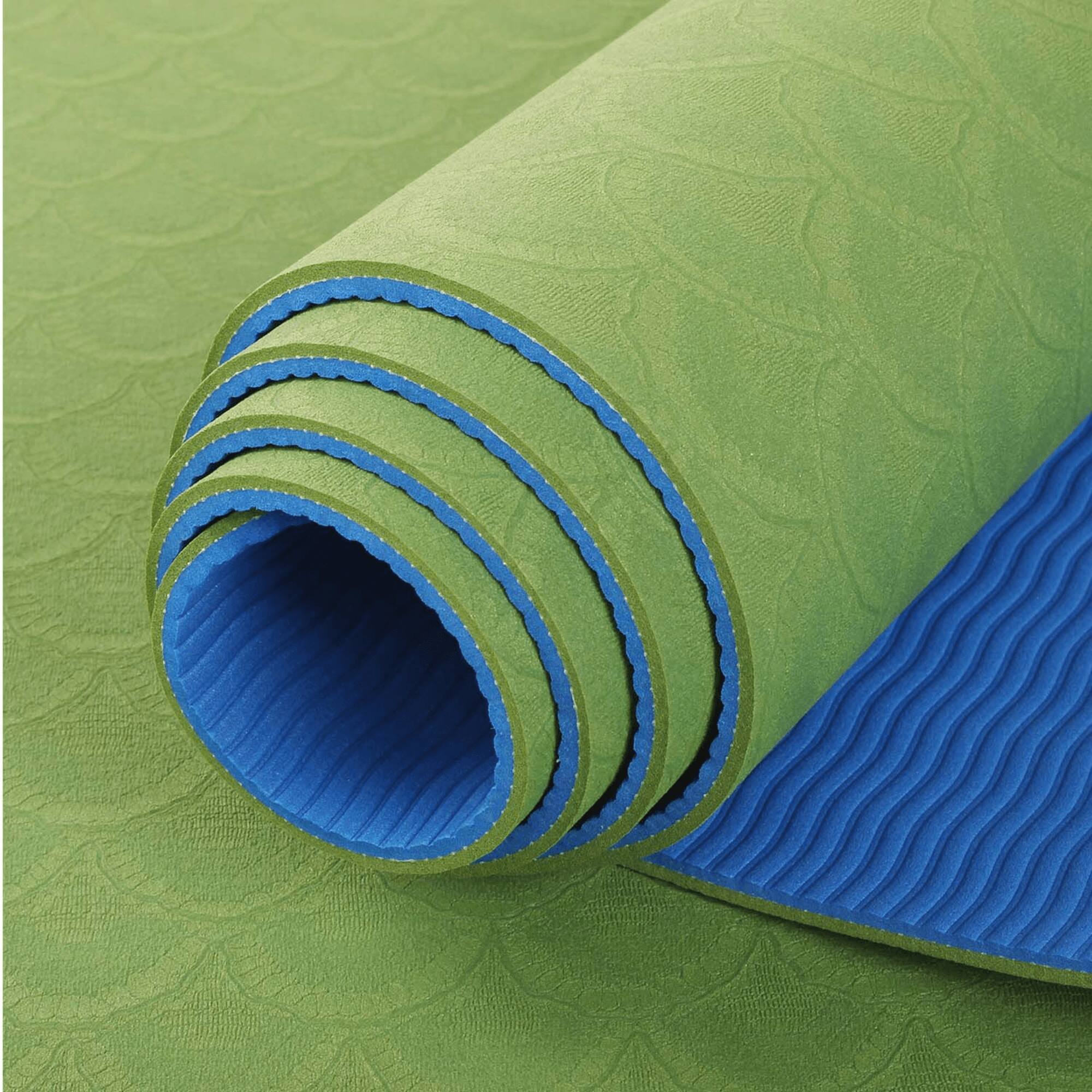 Alt View 1. Maji Sports - 2 Tone TPE Premium Yoga Mat - Green and Dark Blue.
