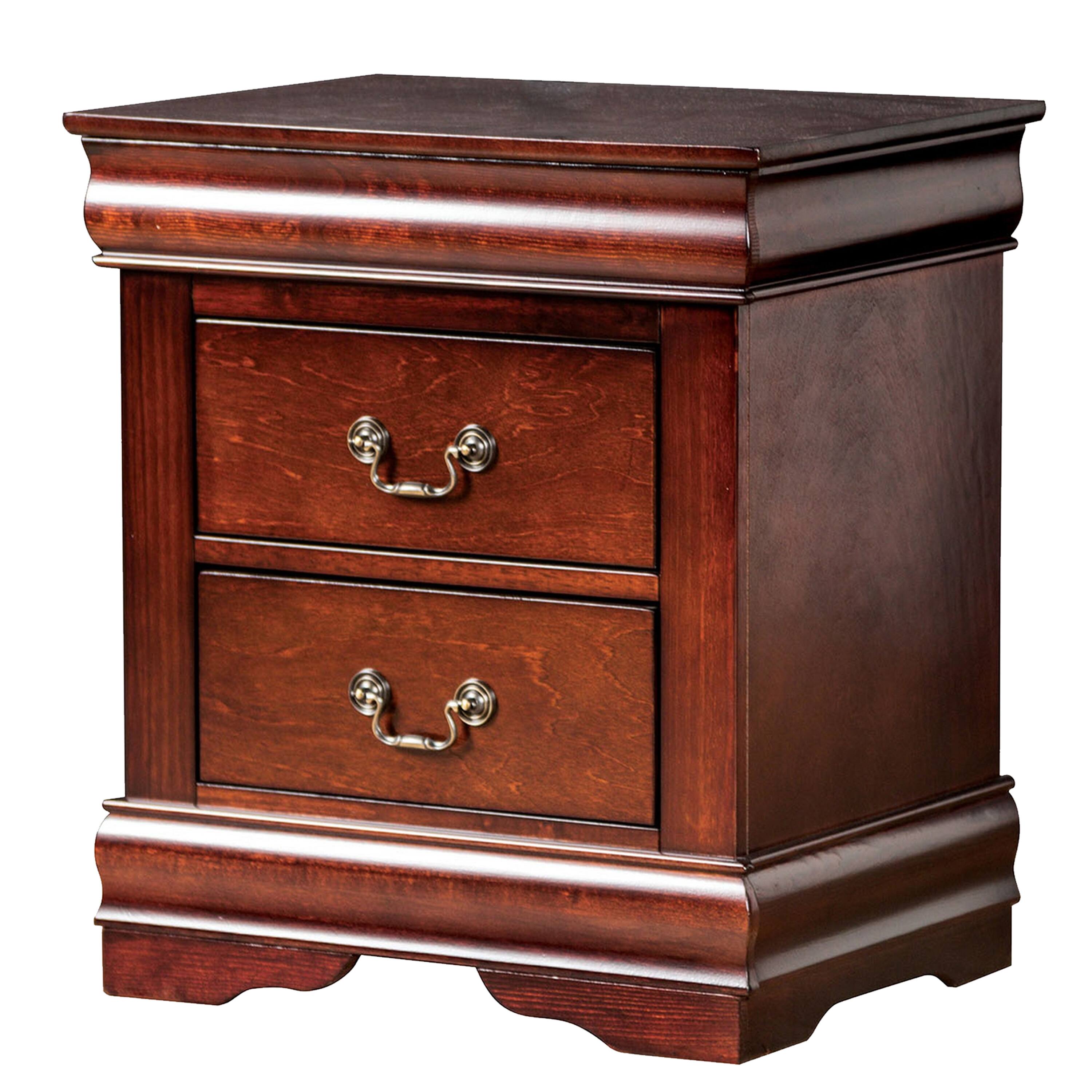 Alt View 3. Manhattan Lane - Poy Three Piece Full Size Bedroom Set, Metal Hanging Pulls - Dark Cherry Brown.