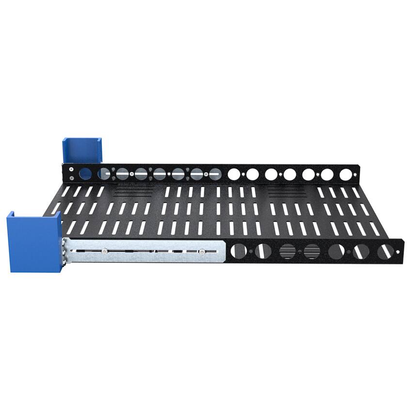 Alt View 4. RackSolutions - RackSolutions 1U Light Duty Fixed Shelf 24in Depth - Black.