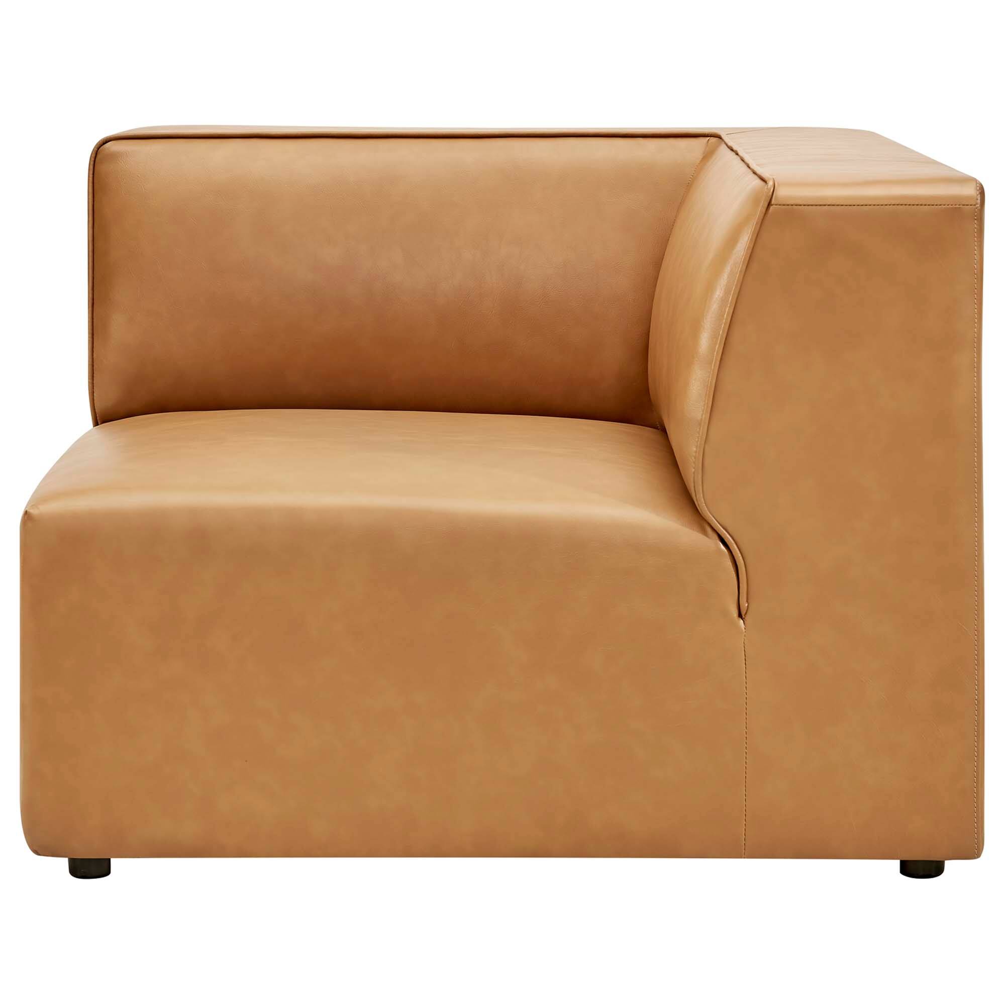Back. Modway - Mingle Vegan Leather Corner Chair by Modway - Tan.