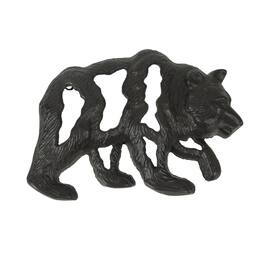 J.D. Yeatts - Cast Iron Bear Wall Mounted Sculpture Cabin Home Art Hanging Plaque Lodge Decor - Brown
