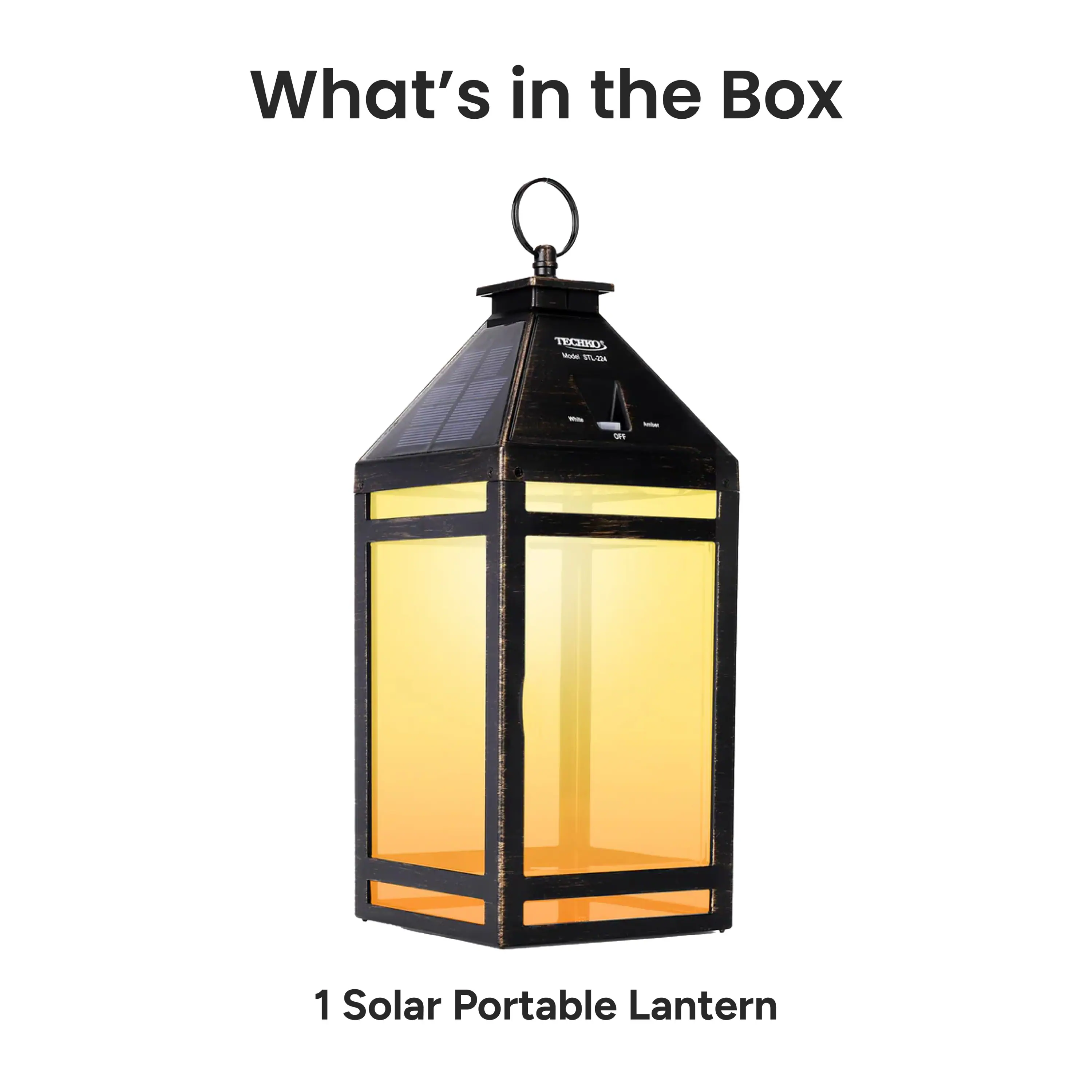 What's in the Box: TECHNOS - M - Den 1 Solar Portable Lantern