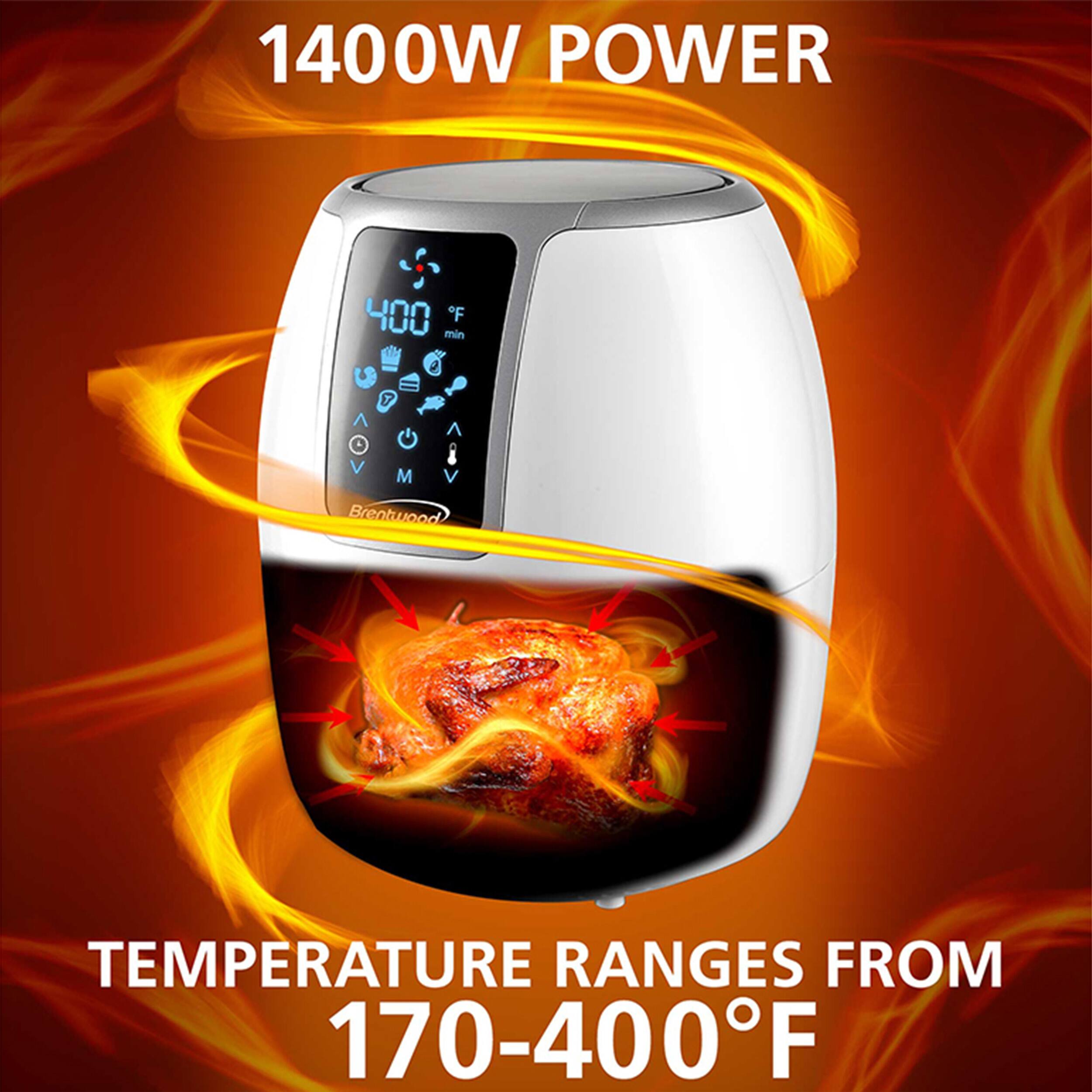 1400W POWER 400°F min 4 M Brentwood TEMPERATURE RANGES FROM 170°-400°F