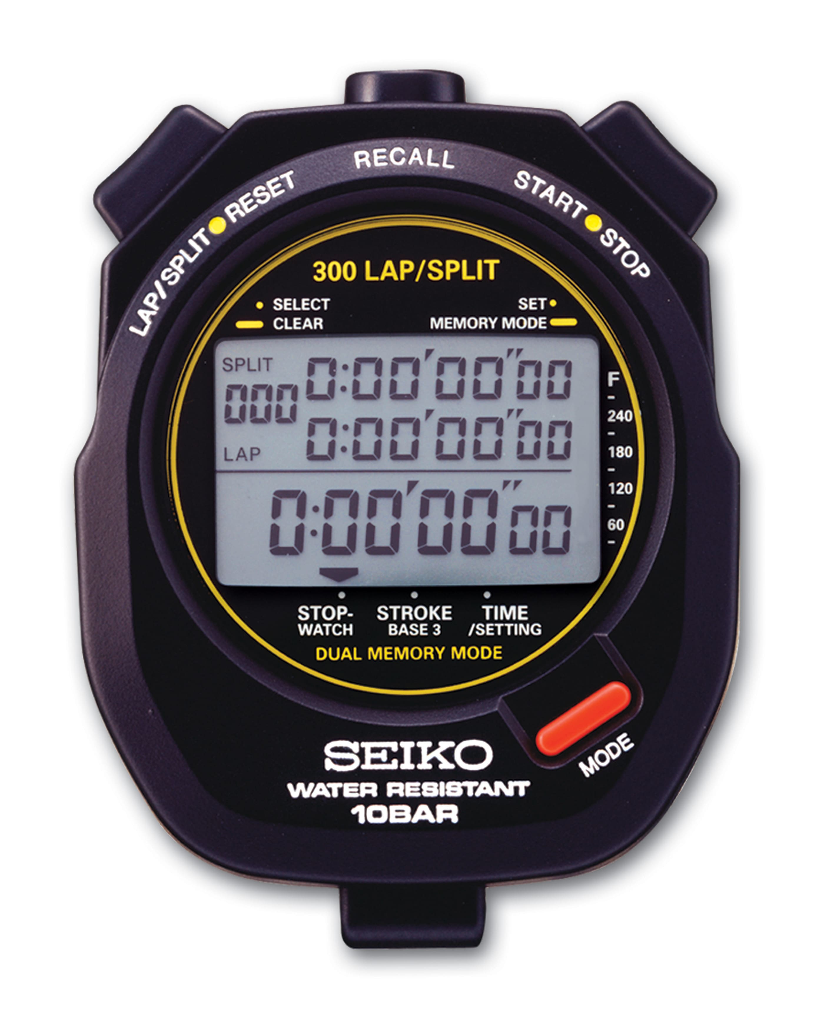 Seiko - S141 AQUATIC STOPWATCH- 300 Memory - Black
