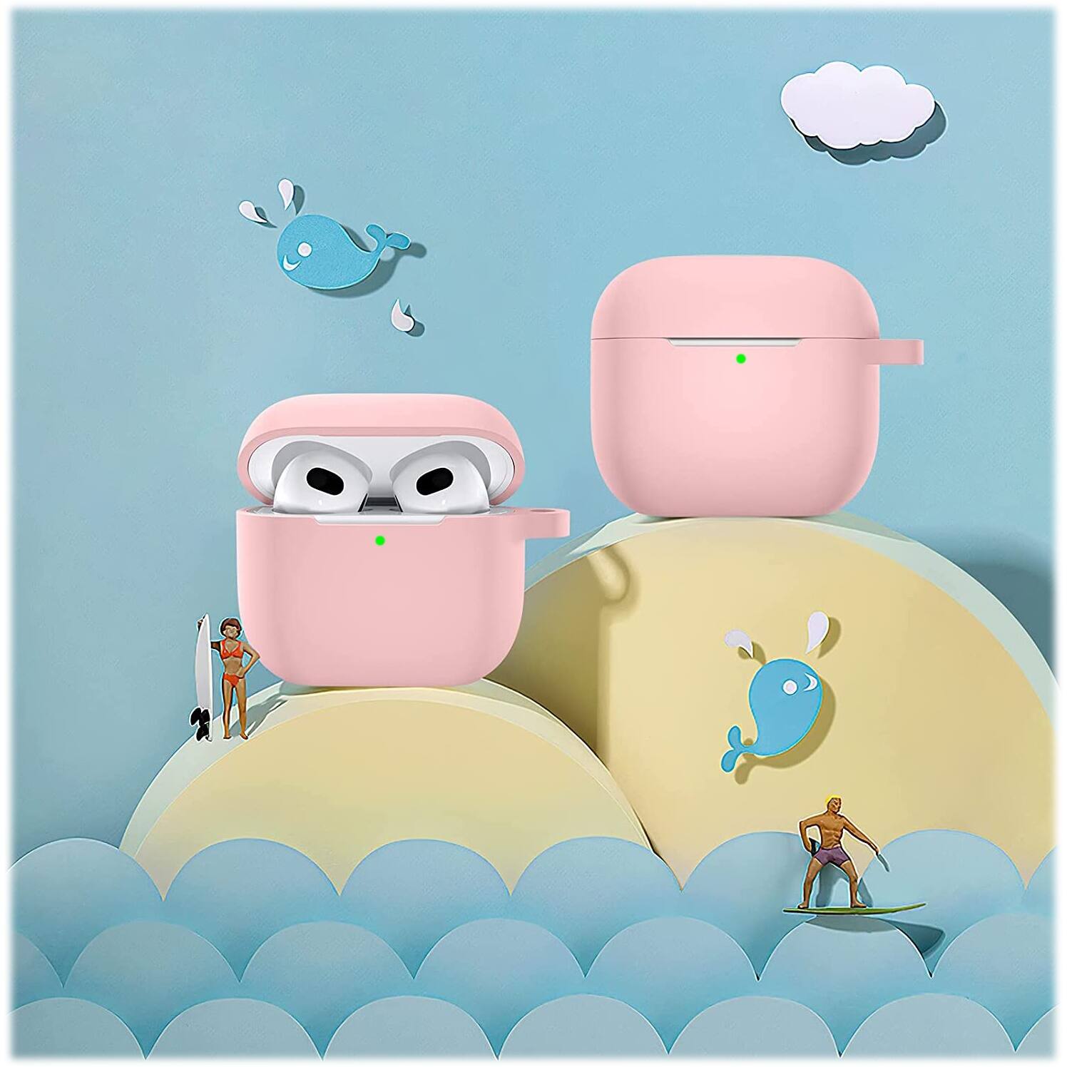 Alt View 15. SaharaCase - Venture Series Silicone Combo Kit Case for Apple AirPods (3rd Generation) - Pink.