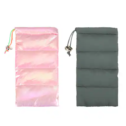 Front. Unique Bargains - 2pcs Soft Sunglass Pouch, Microfiber Glasses Pouch w/ Drawstring, Portable Eyeglass Storage for Phone & Glasses - Gray and Pink.