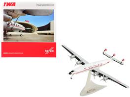 Herpa - Lockheed L-1649A Jetstream Commercial Aircraft TWA (Trans World Airlines) (N8083H) Stripes 1/200 - White with Red