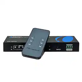 Orei - 8K 4-port HDMI™ Switch (Audio Extract)-BK-401A - Black & Blue