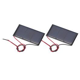 Unique Bargains - 2pcs 1.5V 0.24W 160mA Mini Solar Panels, Polycrystalline Solar Cell with Cable for DIY Toy Charger - Black