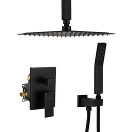 Boyel Living - 1-Spray Patterns with 2.5 GPM 10 in. Ceiling Mount Dual Shower Heads with Pressure Balance Valve in Oil Rubbed Bronze - Oil-Rubbed Bronze