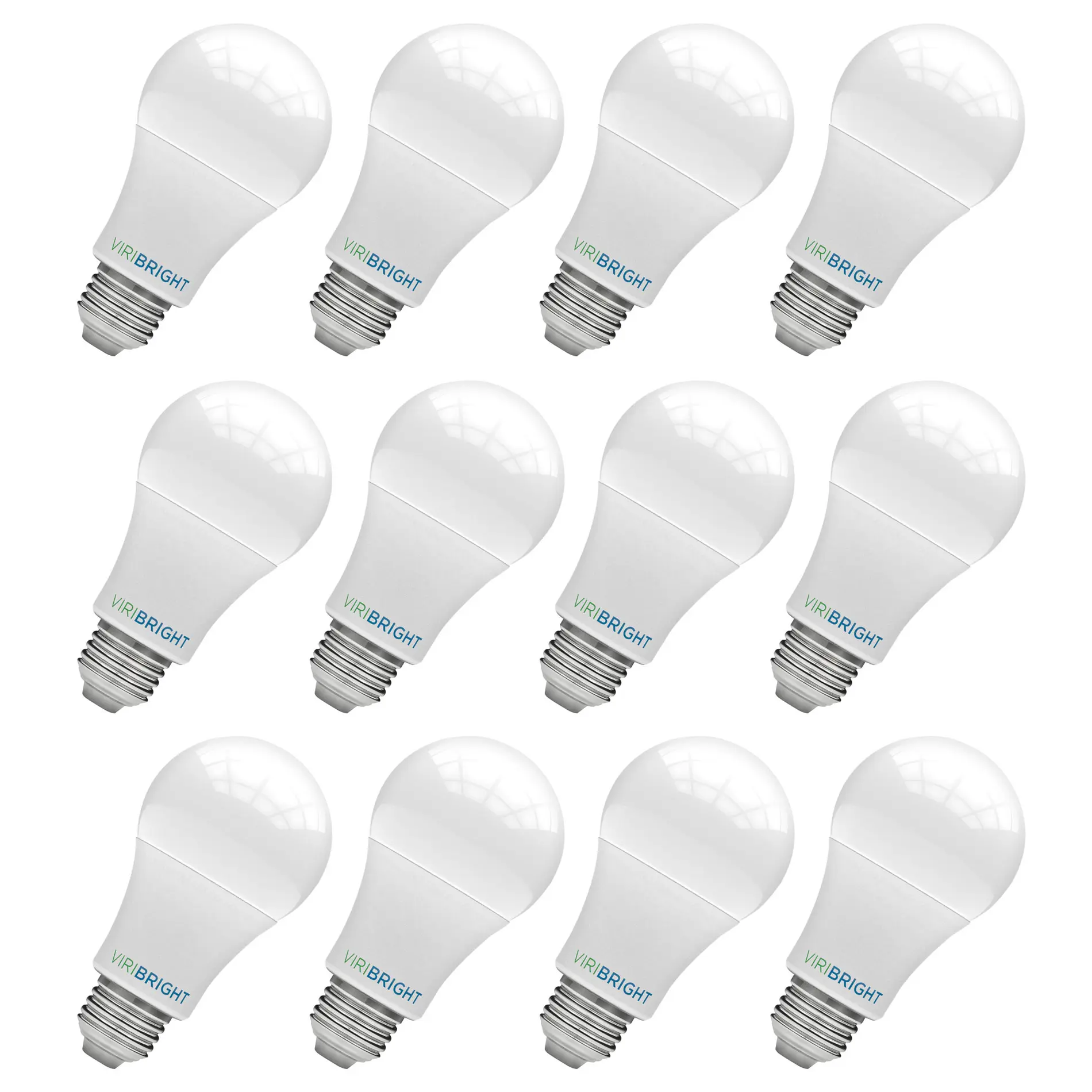 VIRIBRIGHT - 60-Watt EQ A19 E26 LED Light Bulb, 5000K Cool White (12-Pack) - 4000K
