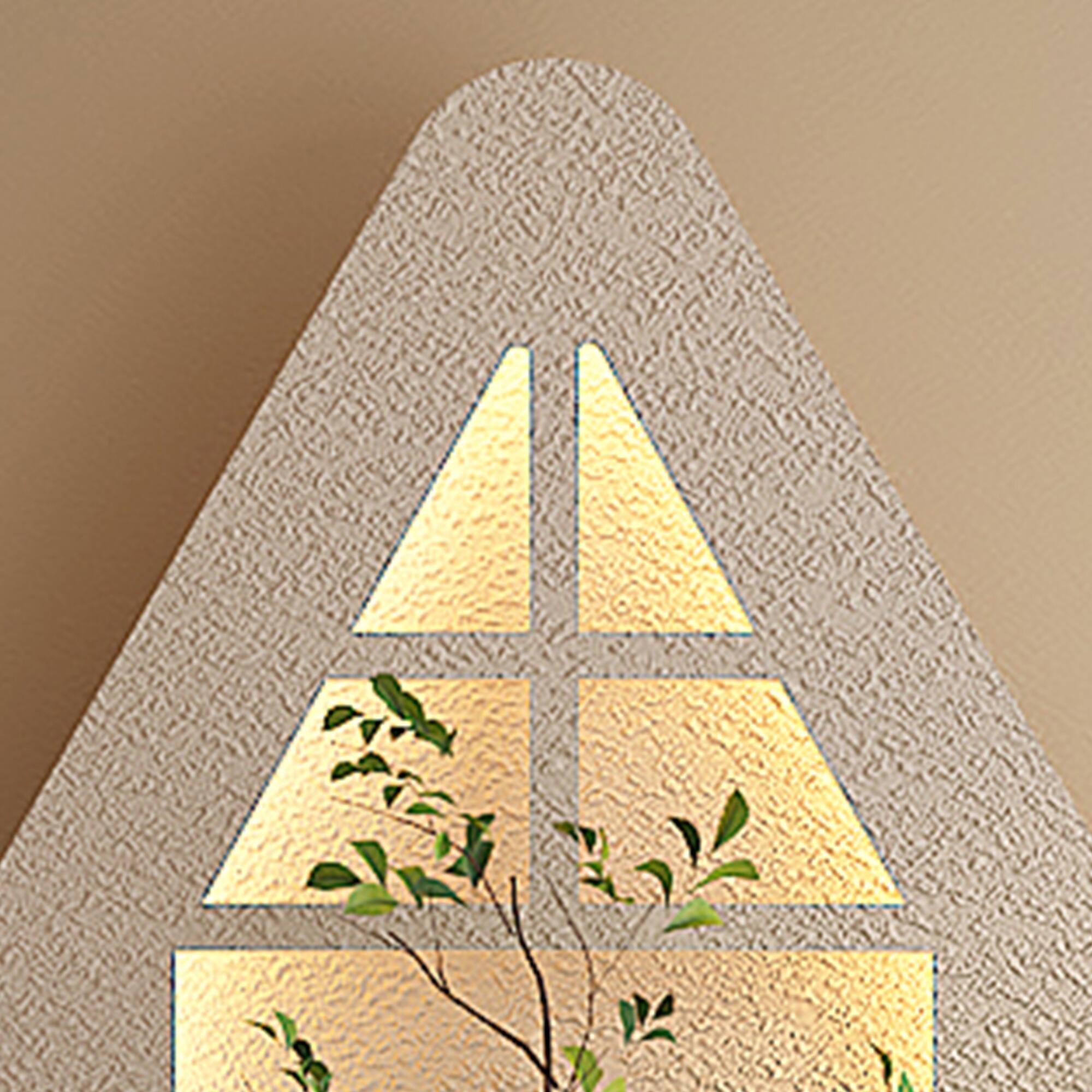 Alt View 7. GOODSILO - Adjustable Multi-Color LED Sandstone Wall Art with Artificial Greenery and Decorative Accents - Light Coffee.