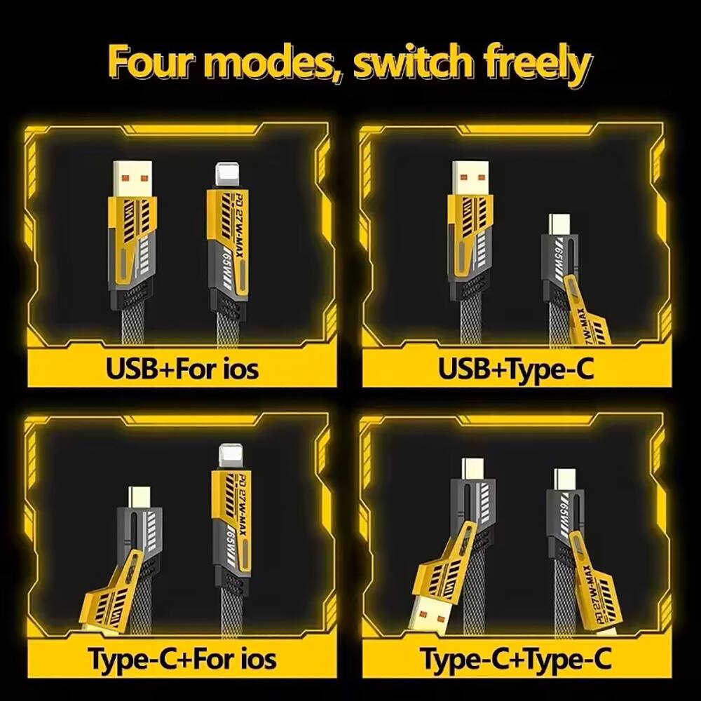 Four modes, switch freely

USB+For ios

USB+Type-C

Type-C+For ios

Type-C+Type-C
