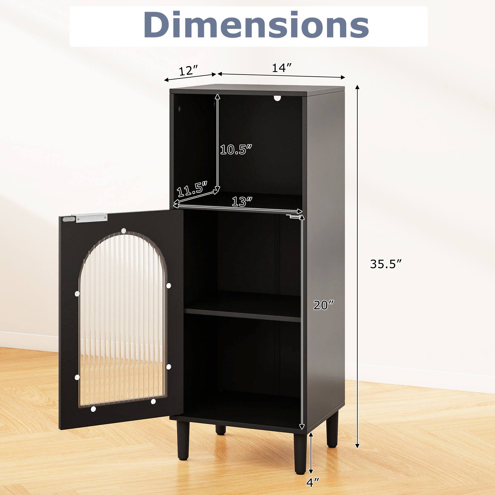 Dimensions: 12" x 14" x 10.5" x 11.5" x 13" x 35.5" x 20" x 4"