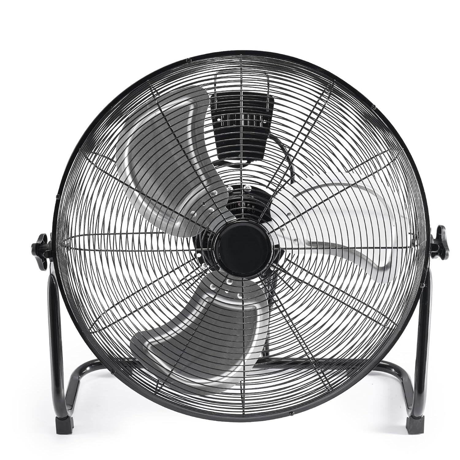 Angle. Sweet - 18" High Velocity Floor Fan, 3-Speed Metal Fan with Carry Handle,120° Adjustable Tilt for Commercial - Black.
