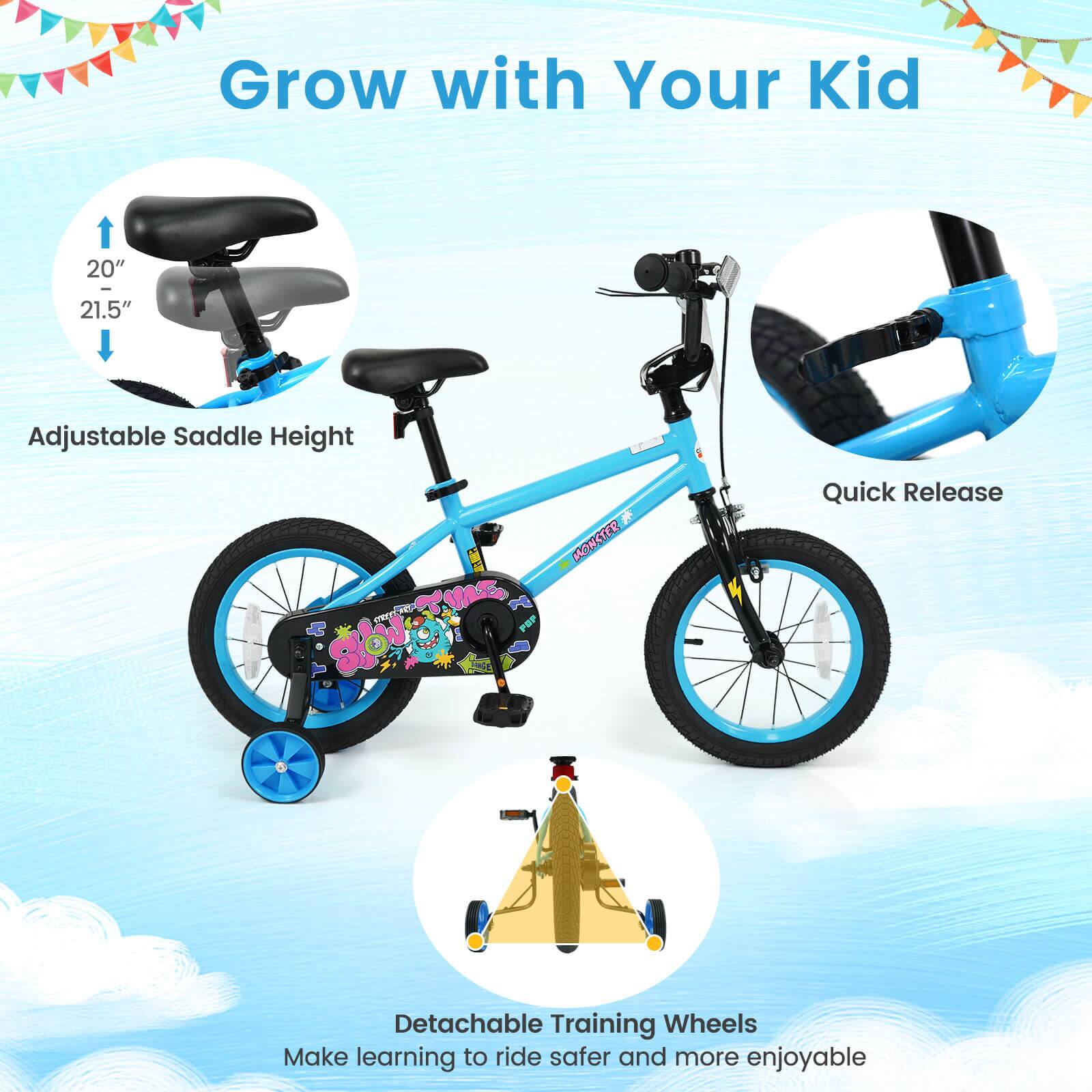 Grow with Your Kid

- 20" I 21.5" Adjustable Saddle Height
- Quick Release
- Detachable Training Wheels

Make learning to ride safer and more enjoyable