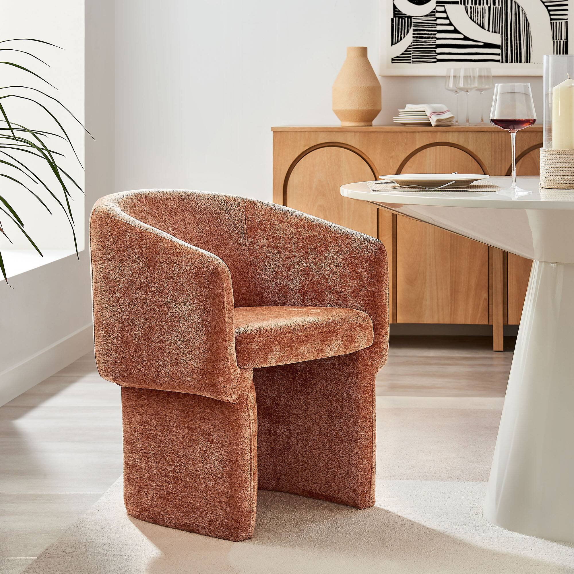 Modway - Verity Barrel Back Dining Armchair - Rust - Thumbnail 3