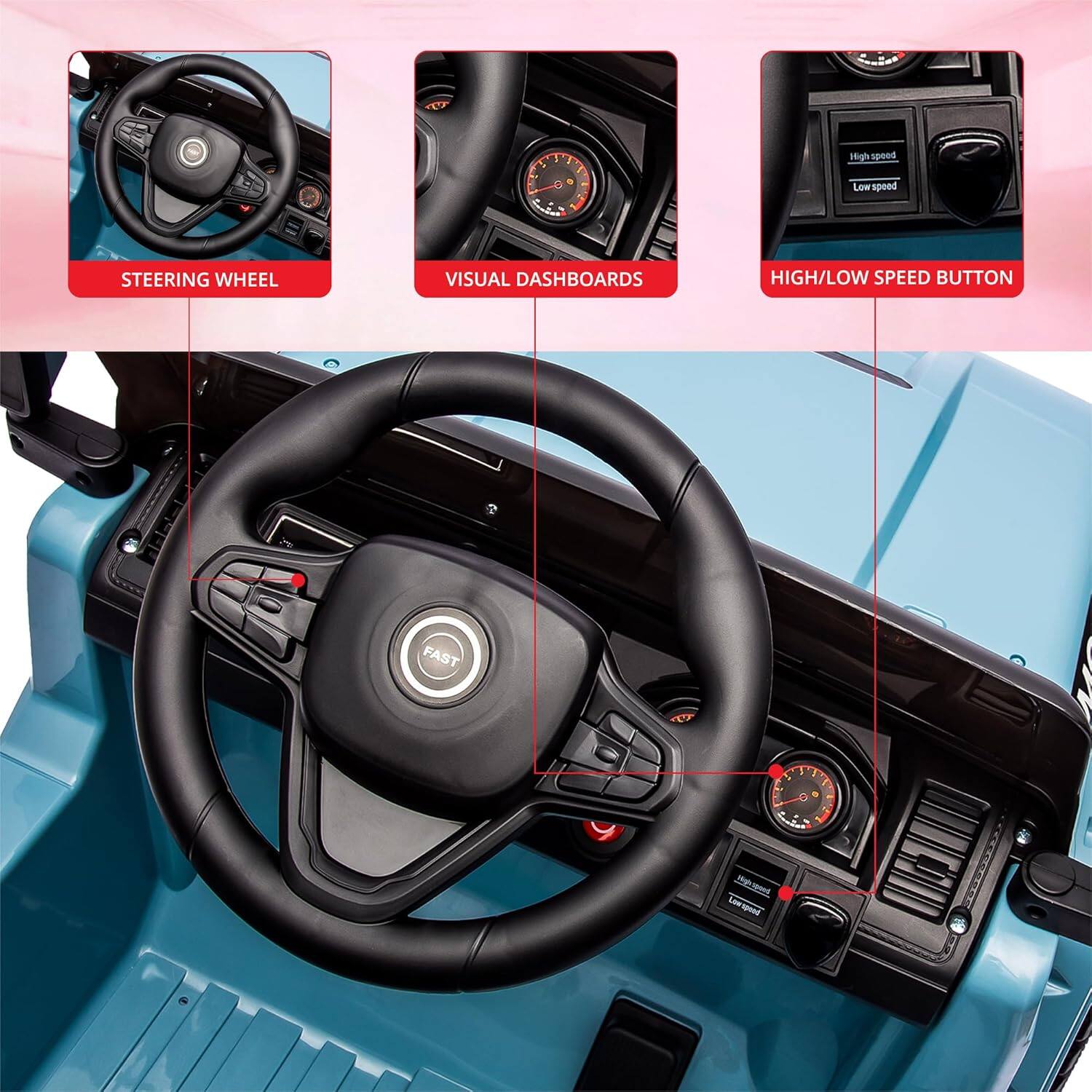 High speed LATE speed STEERING WHEEL VISUAL DASHBOARDS HIGH/LOW SPEED BUTTON FAST