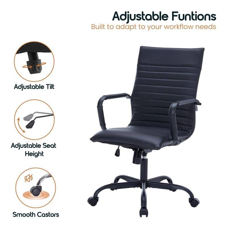 Adjustable Functions  
Built to adapt to your workflow needs  

- Adjustable Tilt  
- Adjustable Seat Height  
- Smooth Castors