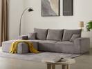 Front. GRANDJOY - 113" L‑Shaped Modular Cloud Sofa with Chaise, Full Foam Sectional, No Assembly - Gray.