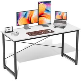 AENKYO - 55 inch Computer Desk Modern Kids Study Table for Home Office - White