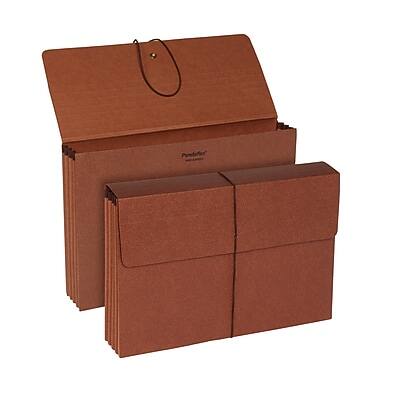 Front. Pendaflex -  Moisture Resistant Reinforced Expanding Wallet with Flap & Cord Closure, Legal Size, Brown, 10/Box  - Brown.