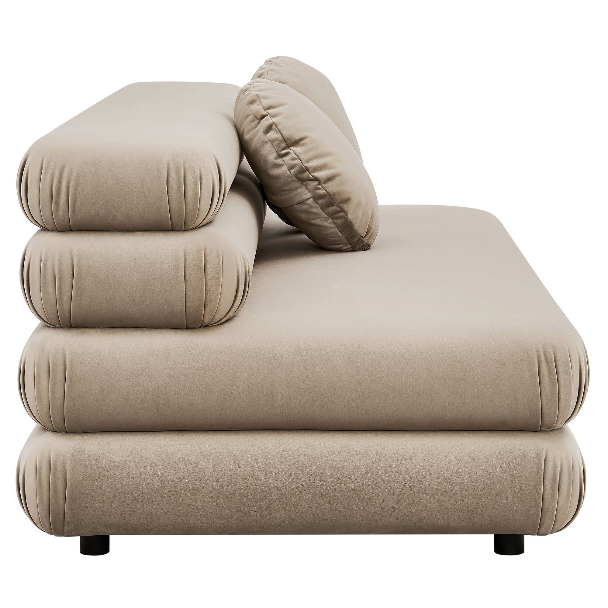 Back. Modway - Jubilee Modular Performance Velvet Armless Loveseat by Modway - Taupe.