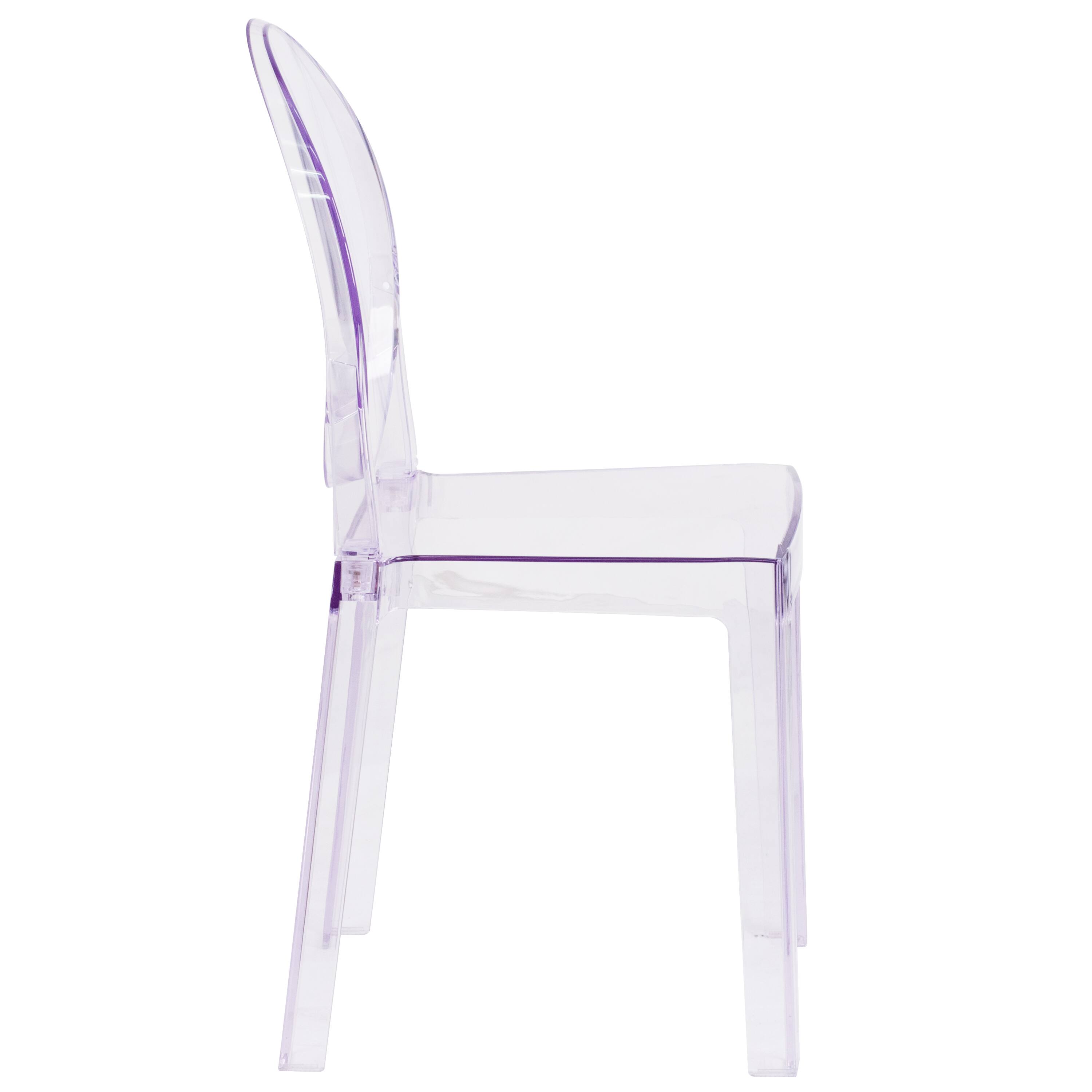 Alt View 7. Emma + Oliver - 4 Pack Ghost Chair with Oval Back - Transparent Crystal.