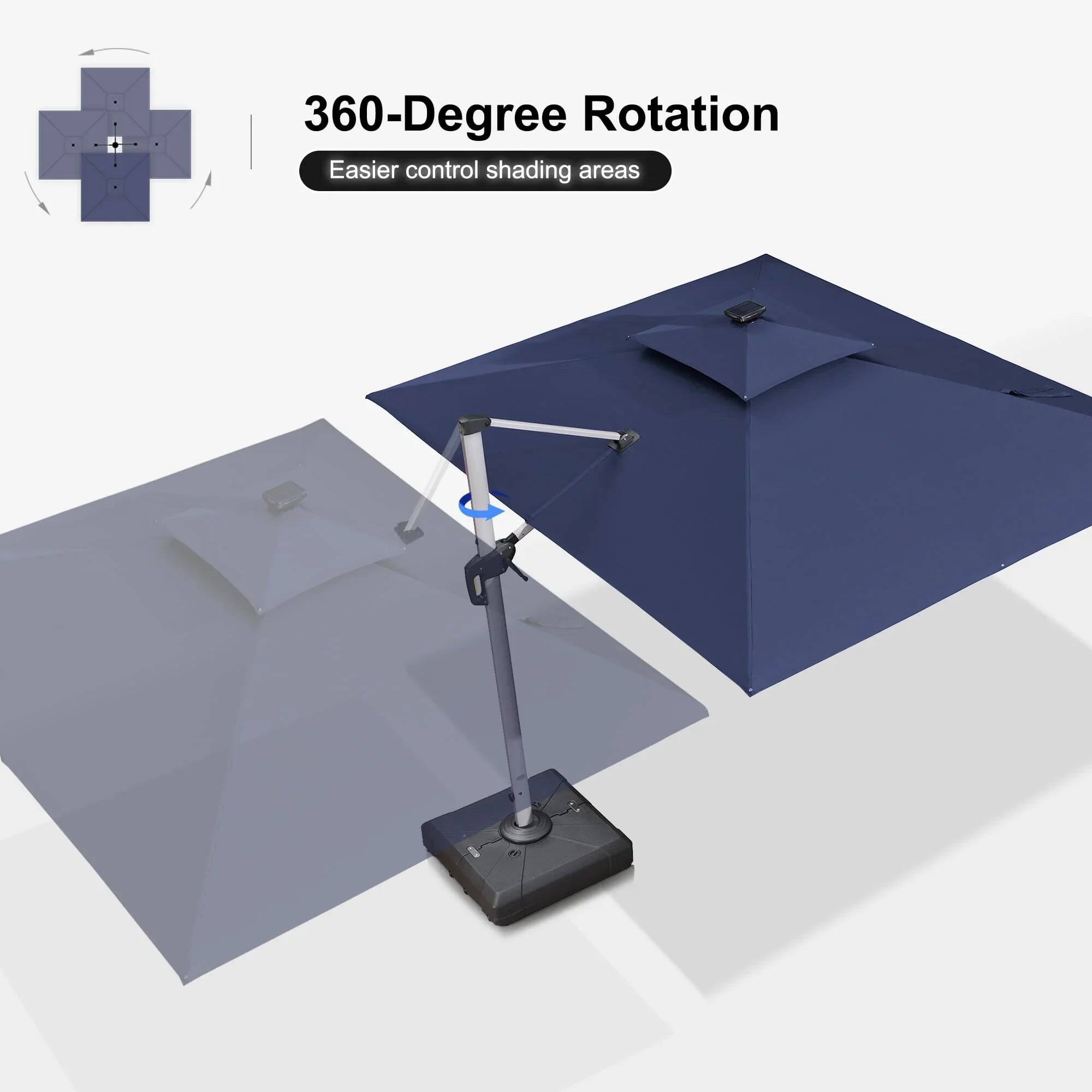 360-Degree Rotation  
Easier control shading areas