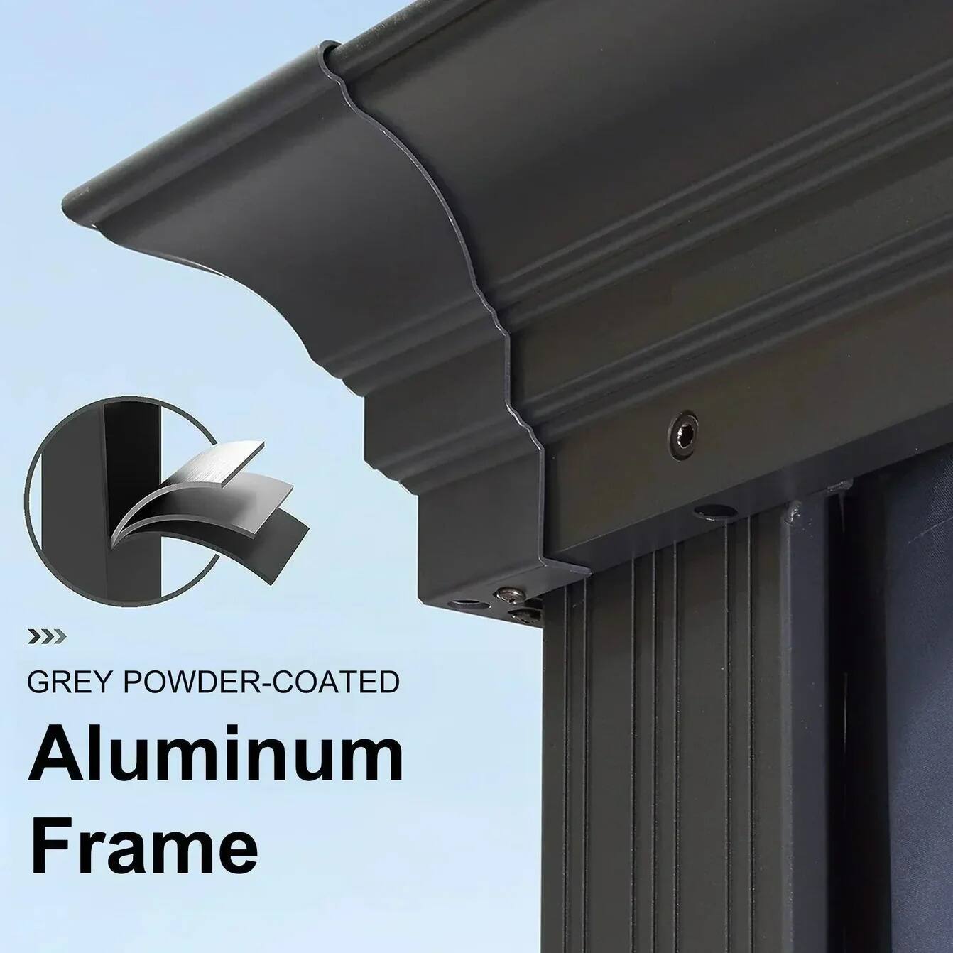 GREY POWDER-COATED Aluminum Frame