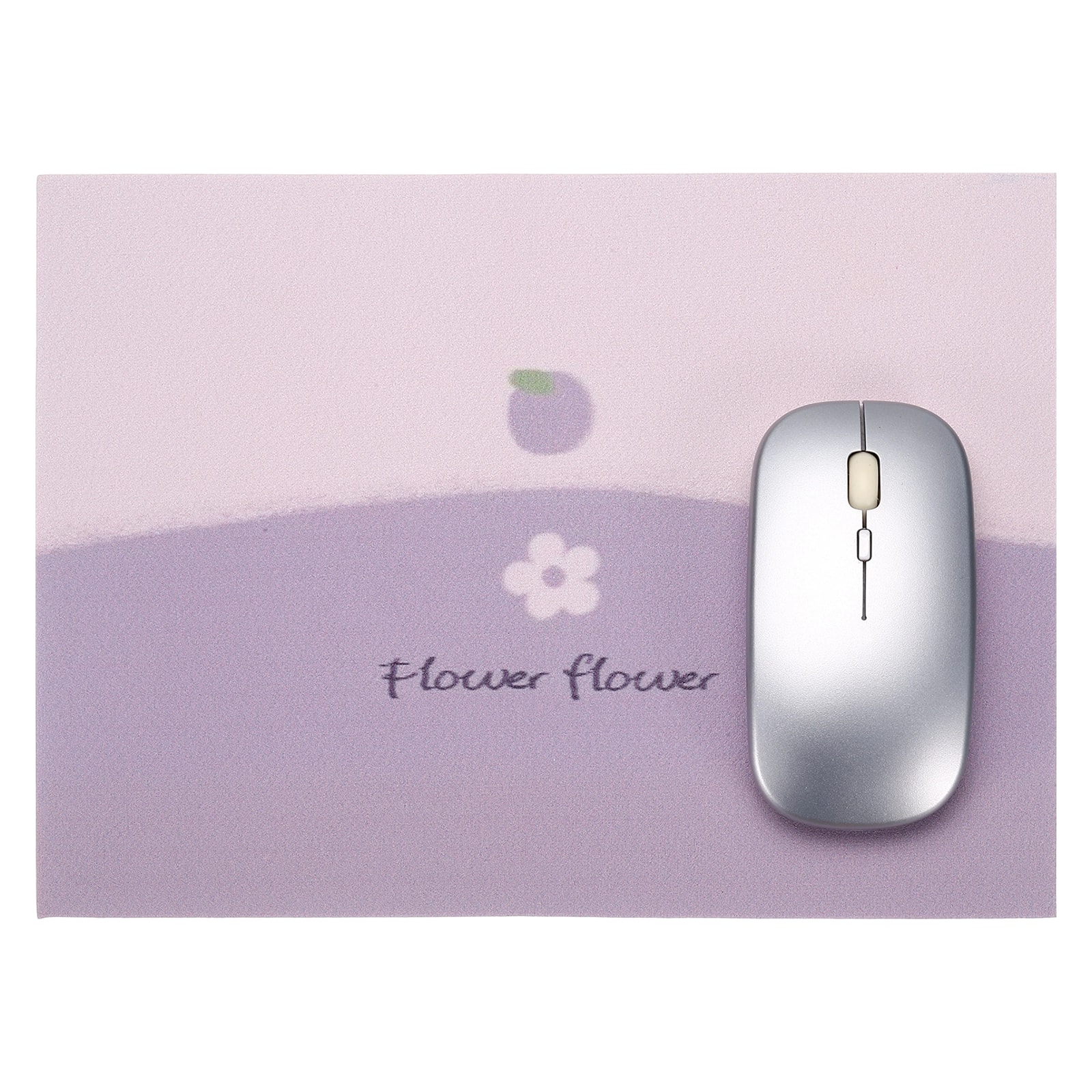 Unique Bargains - Square Mouse Pad 13.8 x 10.4" Non-Slip Rubber Oil Painting Desk Mat for Office Laptop Home Computer Accessories - Purple Flower