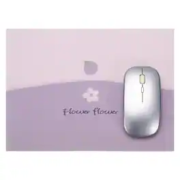 Unique Bargains - Square Mouse Pad 13.8 x 10.4" Non-Slip Rubber Oil Painting Desk Mat for Office Laptop Home Computer Accessories - Purple Flower