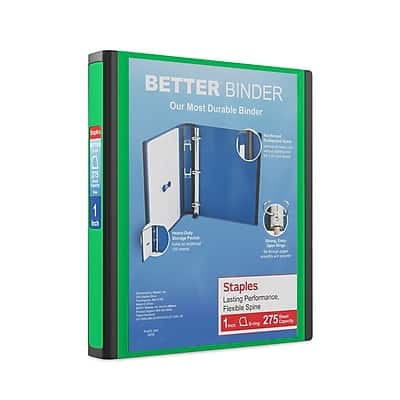 "Staples - 1"" 3-Ring Better Binder, D-Ring - Green" price history on PriceWatchPro