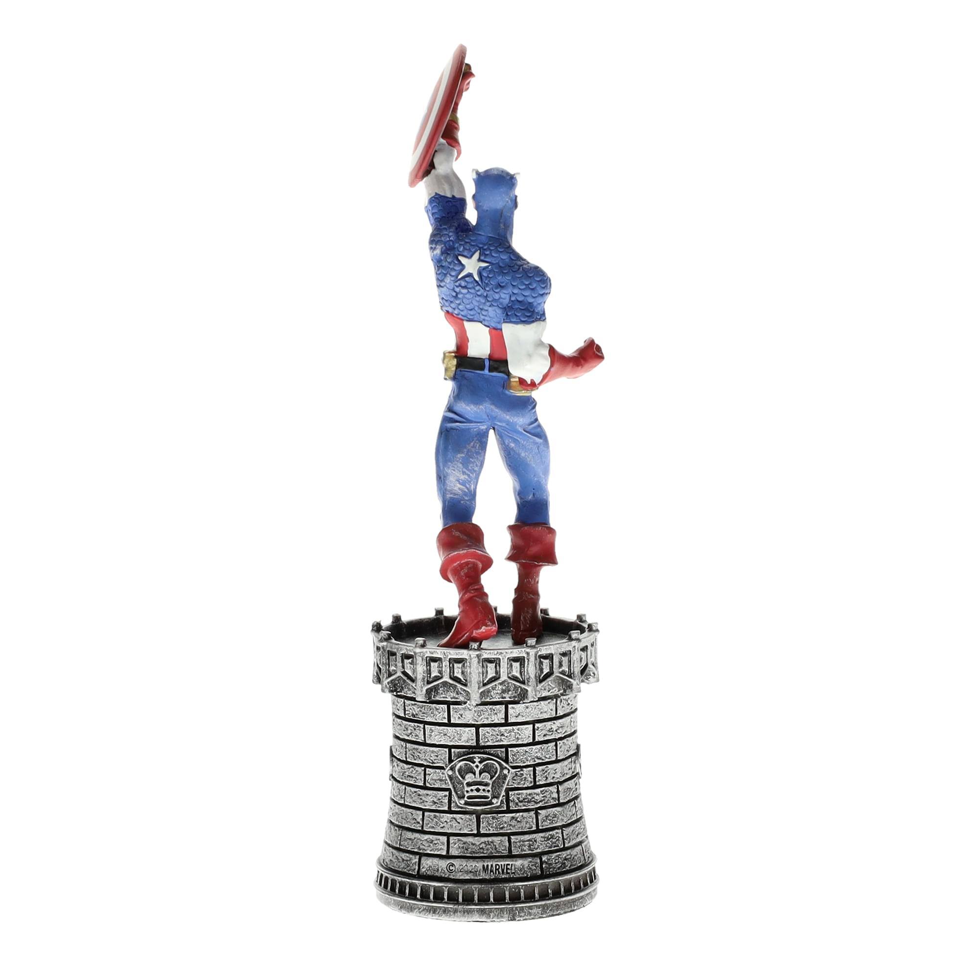 Alt View 2. Marvel - Marvel Chess Collection #6 Captain America (King) | Chess Piece Only - Blue.