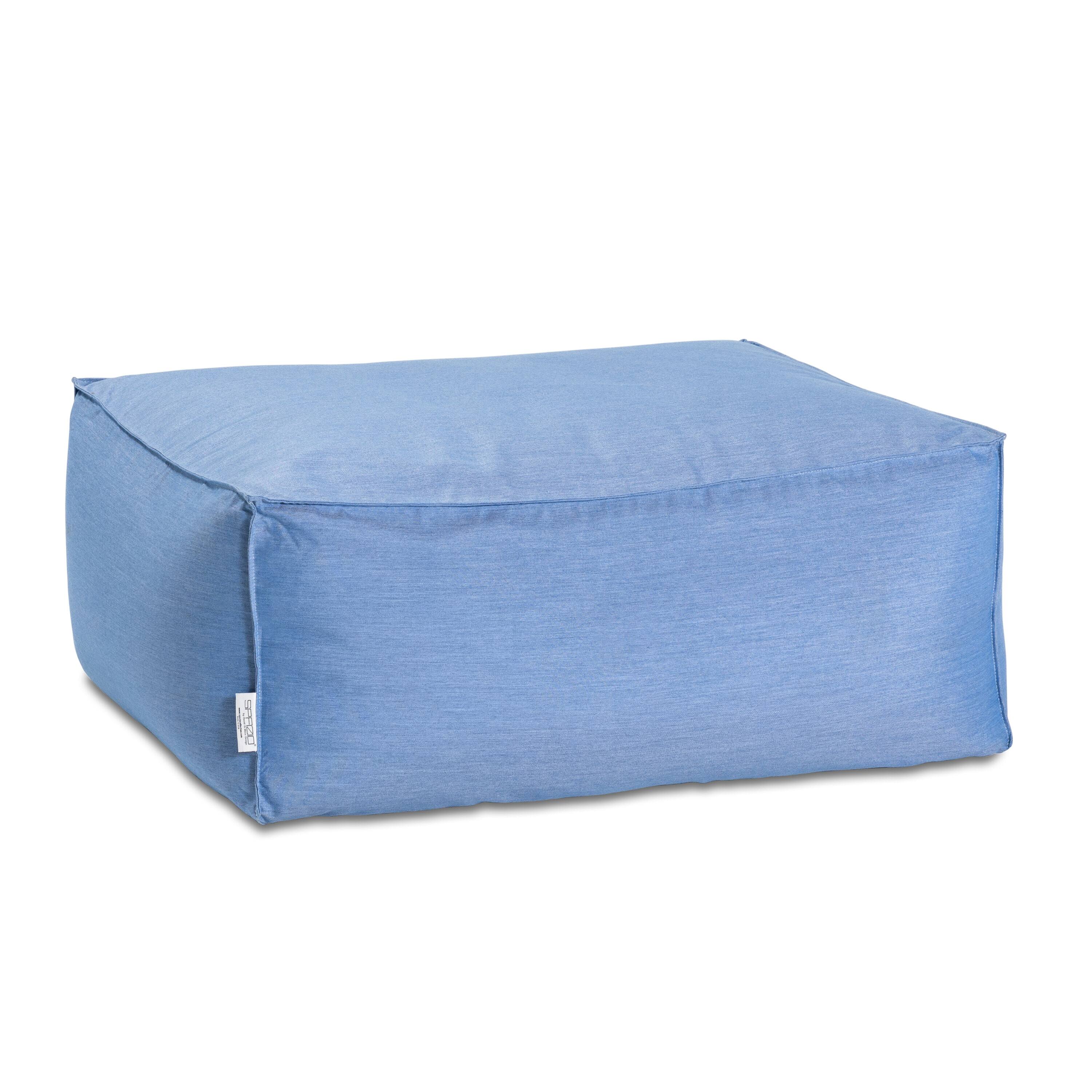 Back. Jaxx - Baya Outdoor Ottoman - Sunbrella, Ocean Blue - Ocean Blue.