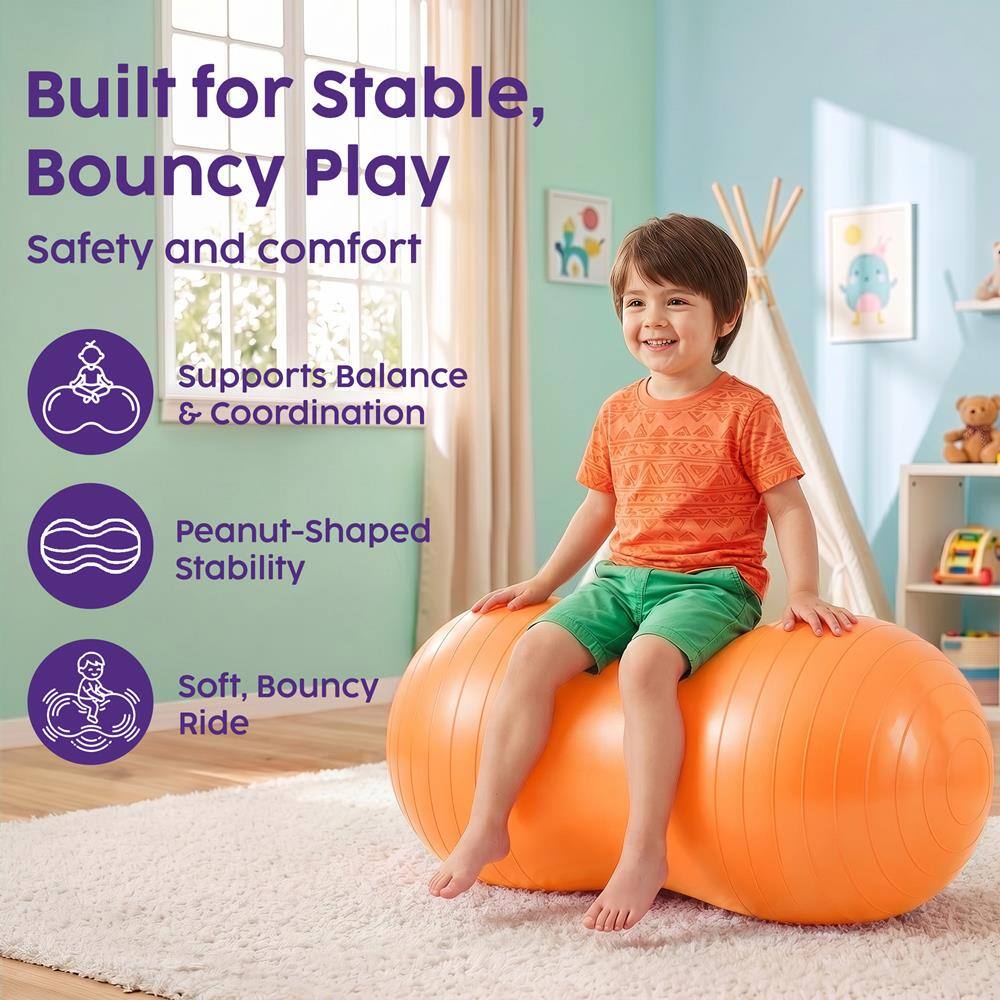 Built for Stable, Bouncy Play  
Safety and comfort  
Supports Balance & Coordination  
Peanut-Shaped Stability  
Soft, Bouncy Ride