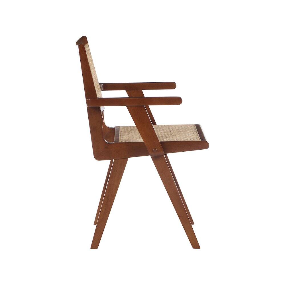 Alt View 3. Meridian Furniture - Preston Walnut Wood Dining Arm Chair, Set of 2 - Brown.