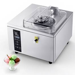 VEVOR - Commercial Hard Ice Cream Machine, 500W 1.32 Gal/Hour, Gelato Hard Serve Ice Cream Maker with 2.8L 304 Stainless Steel - Silver