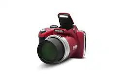 Minolta - Pro Shot 16 Mega Pixel HD Digital Camera with 53x Optical Zoom, Full 1080p HD Video & 16GB SD Card, MN53Z - Red