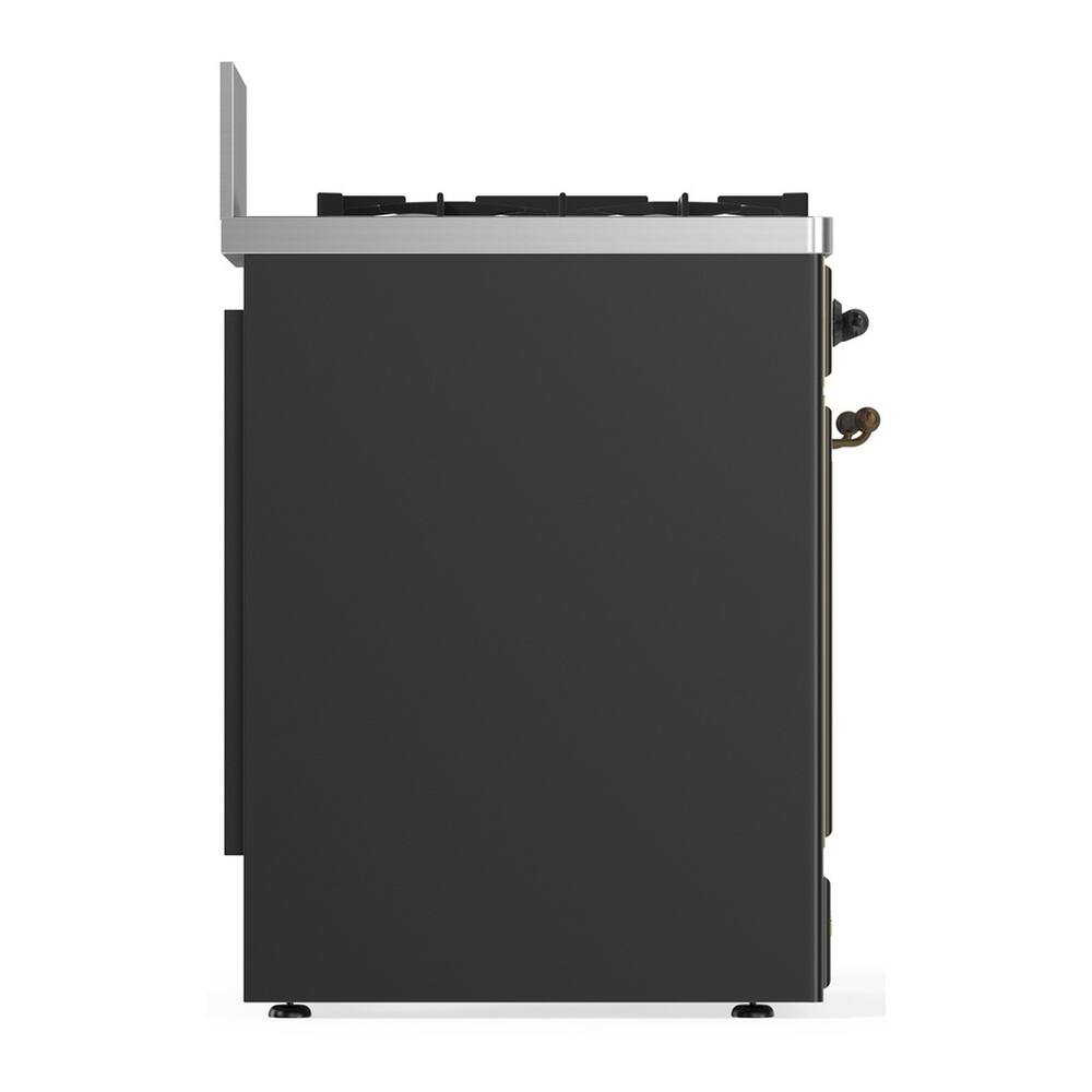 Alt View 8. ILVE - ILVE Majestic III Series 30 in. Dual Fuel Range with 5 Sealed Burners (Liquid Propane, Burnished Trim) - Graphite Matte.