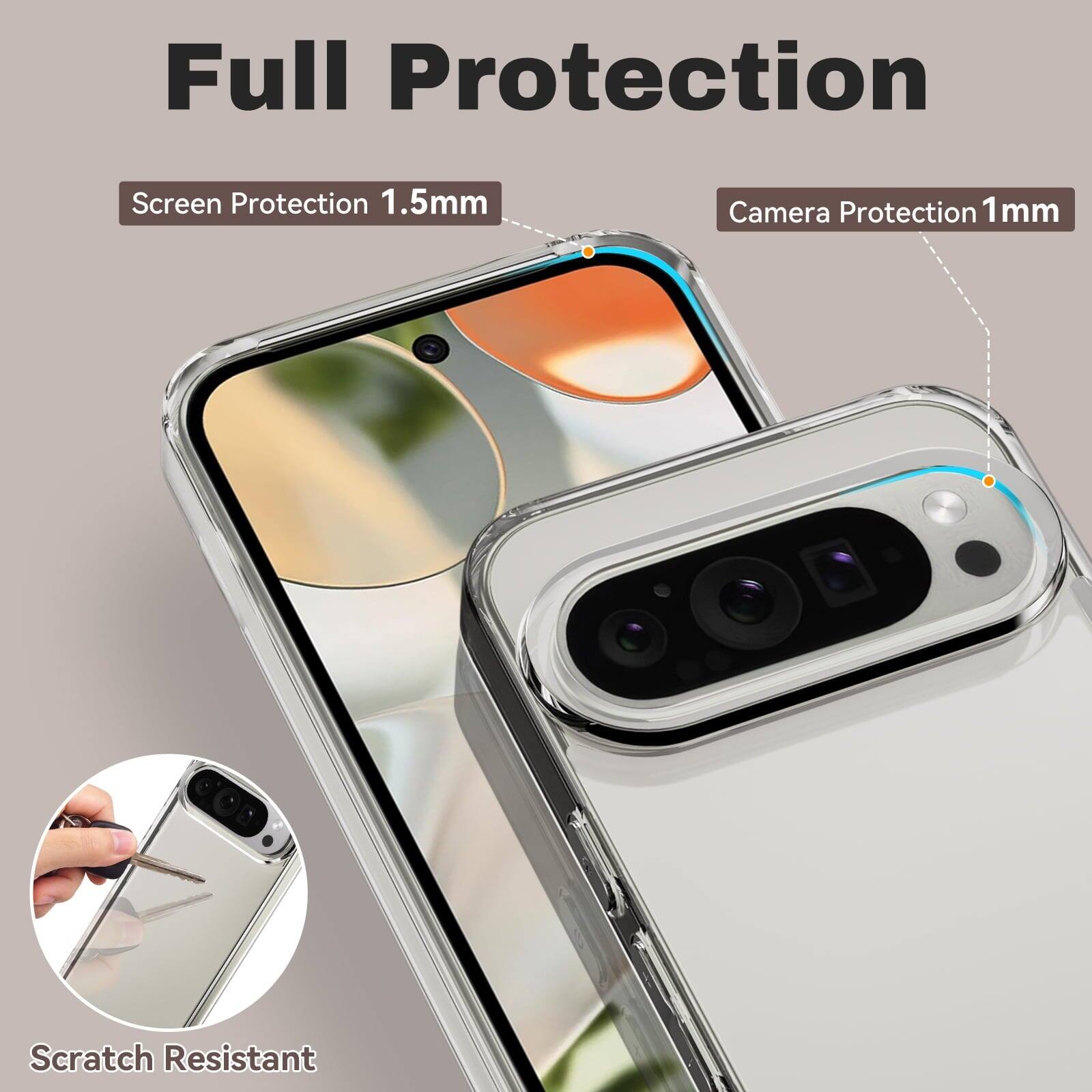 Full Protection, Screen Protection 1.5mm, Camera Protection 1mm, Scratch Resistant