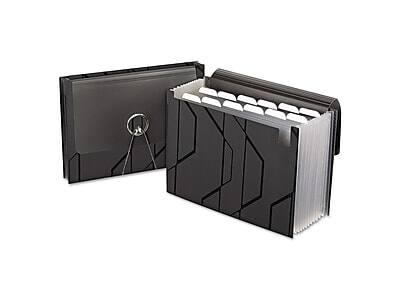 Front. Esselte - Pendaflex Expanding File, 7-3/4" Expansion, Letter Size, 13 Pocket, Black  - Black.