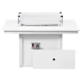 WestinTrends - Helios 46" Modern Outdoor 55,000 BTU Patio Gas Propane Rectangle Deck Fire Pit Table - White