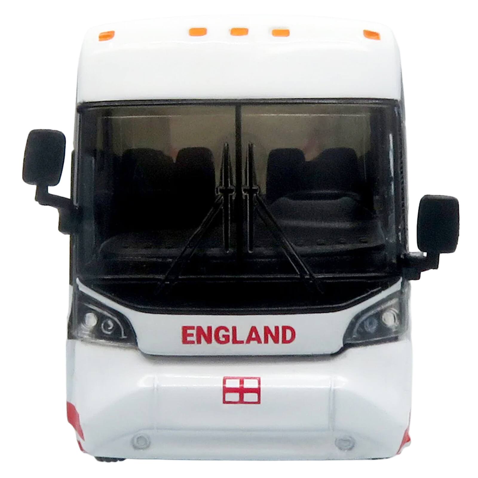 Alt View 3. Iconic Replicas - MCI D4520 Coach Bus "England National Football Team" White with Graphics 1/87 (HO) Diecast Model by Iconic Replicas.