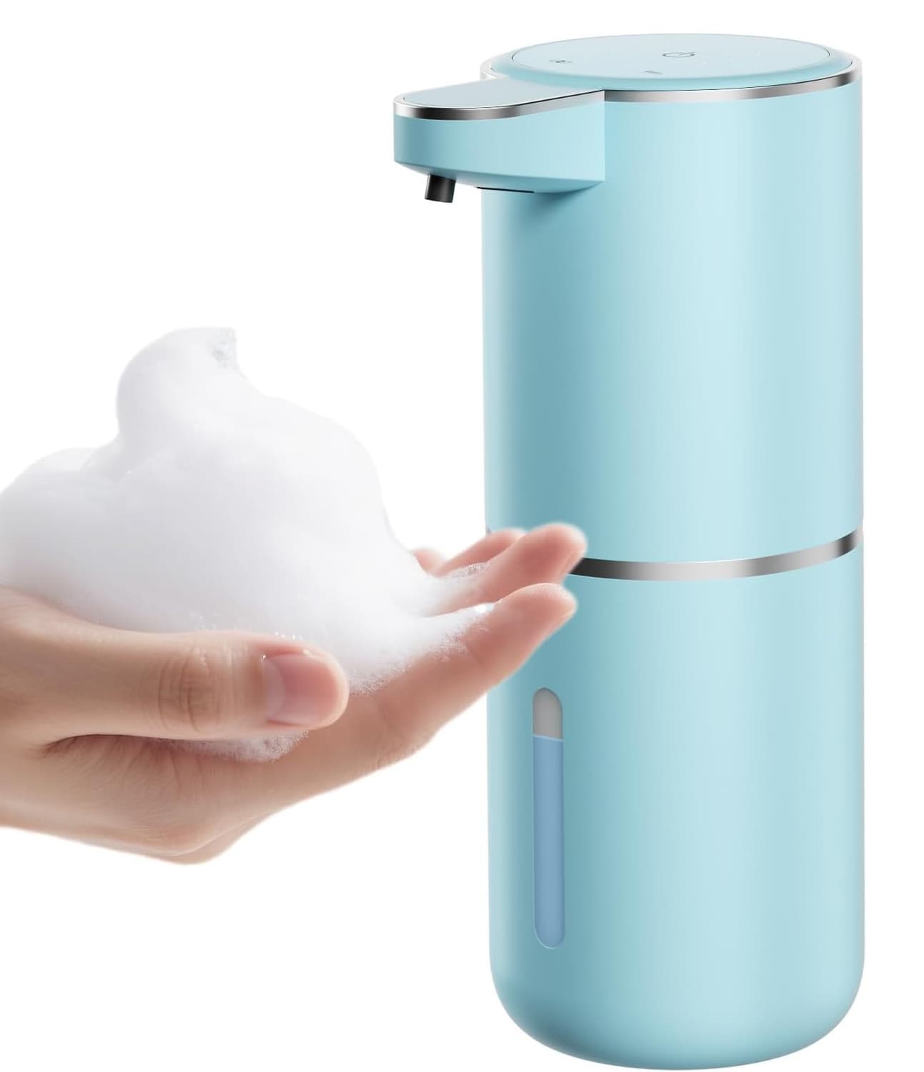 Front. FINEAK - Touchless Foaming Soap Dispenser Seafoam - 4 Settings USB-C Rechargeable - Seafoam.