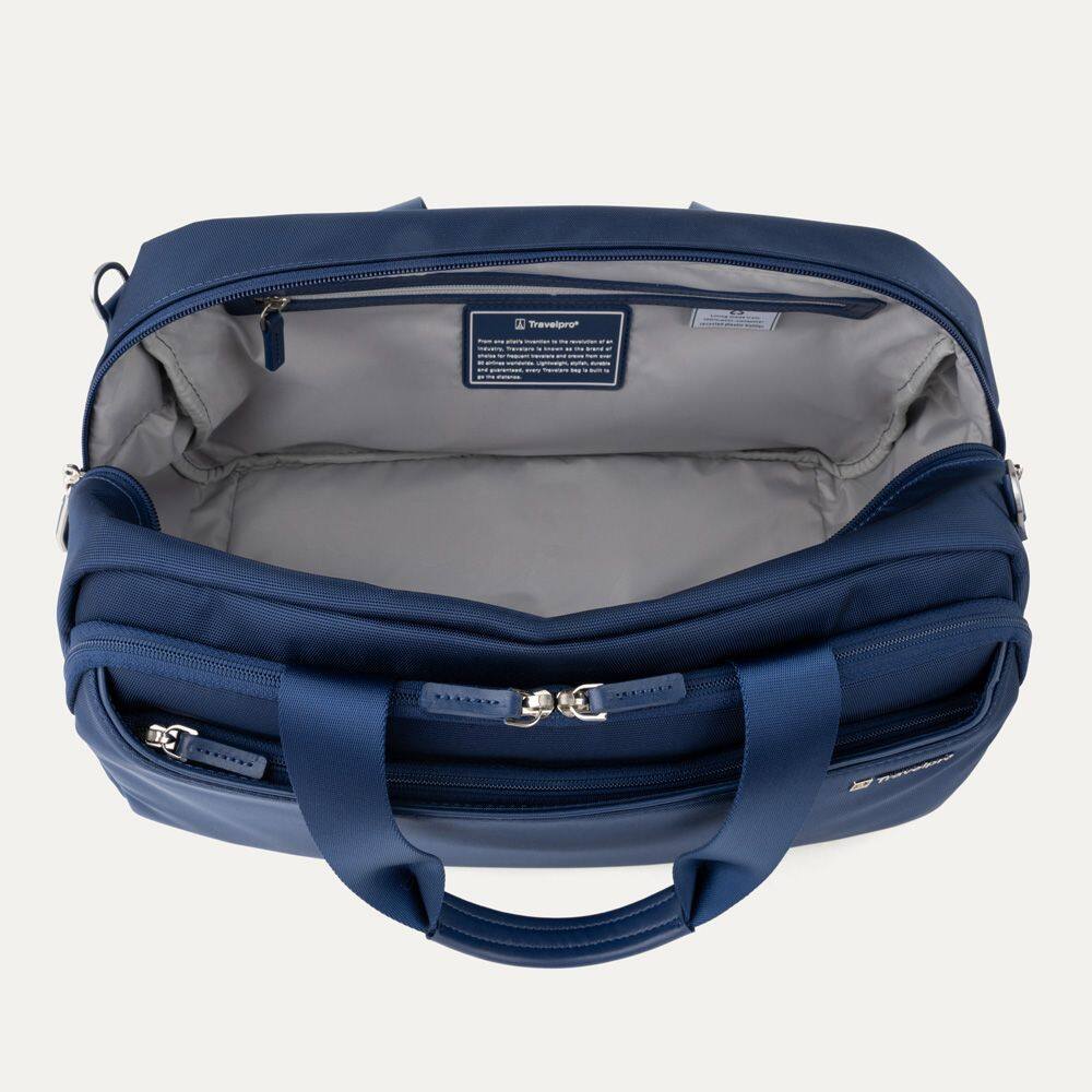 Left. Travelpro - Travelpro Versapack + Softside Carry-On & Underseat Travel Tote Bag Luggage Set - Estate Blue.