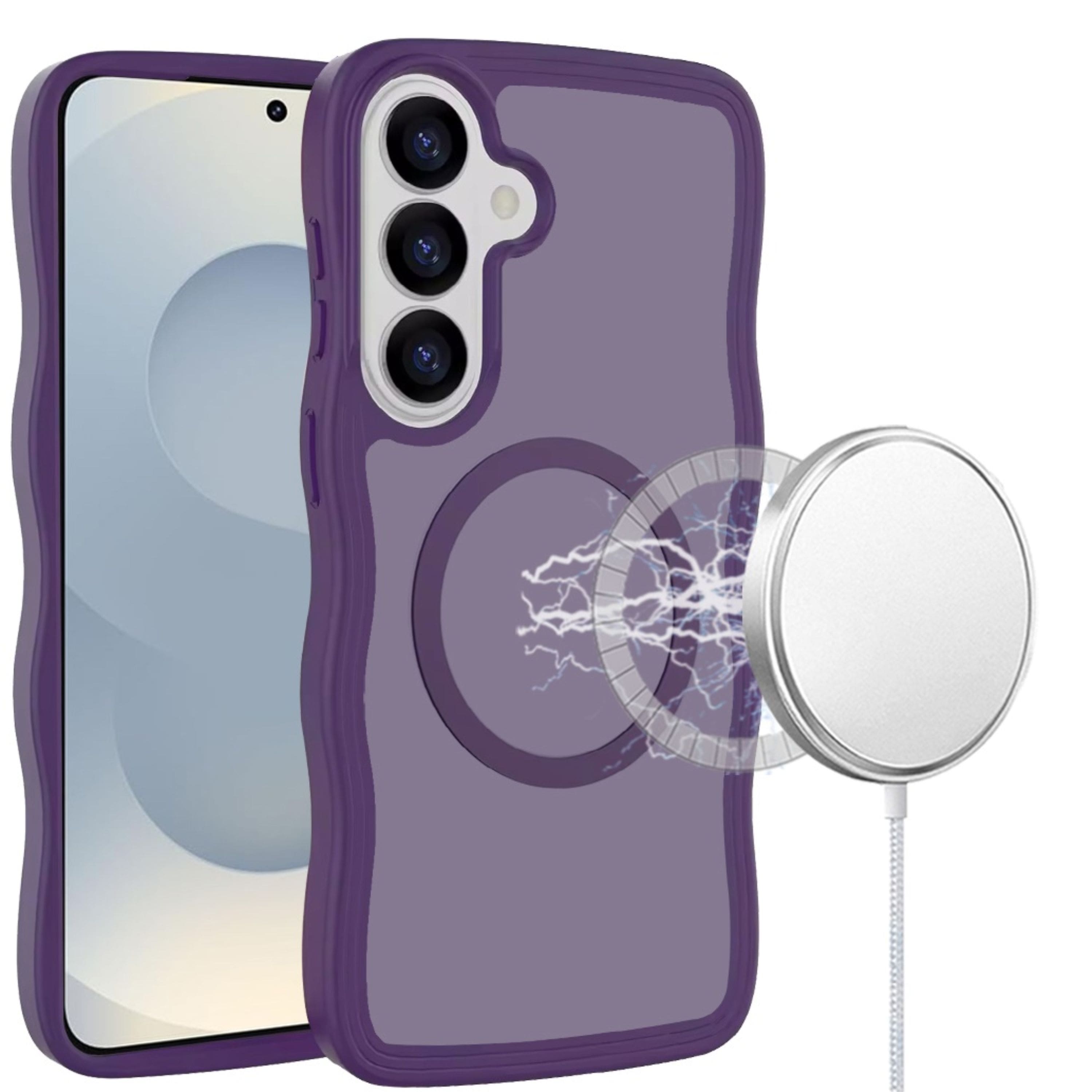 Kitcheniva - Wavy Side Grip With Magnetic Circle Plus Tempered Glass For Samsung S26 Plus - Dark Purple price history on PriceWatchPro