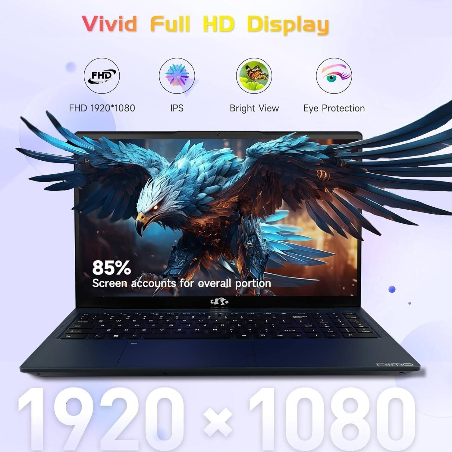 Vivid Full HD Display

FHD 1920*1080  
IPS  
Bright View  
Eye Protection  

85% Screen accounts for overall portion  

1920 x 1080