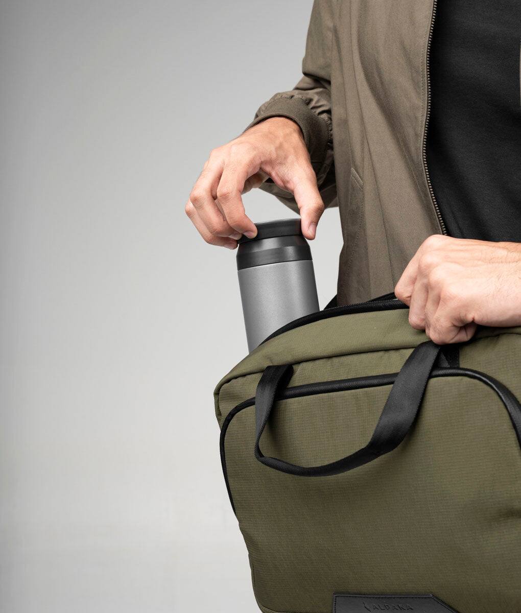 Alt View 3. ALPAKA - Bravo Brief for 14" Laptop with Detachable Shoulder Strap and Luggage Pass-Through - Green.